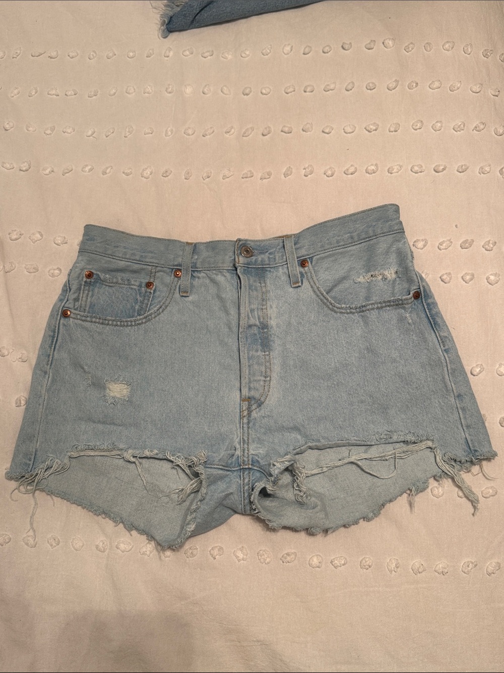Light Blue Distressed Denim Women's Shorts